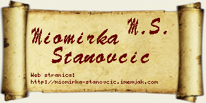 Miomirka Stanovčić vizit kartica
